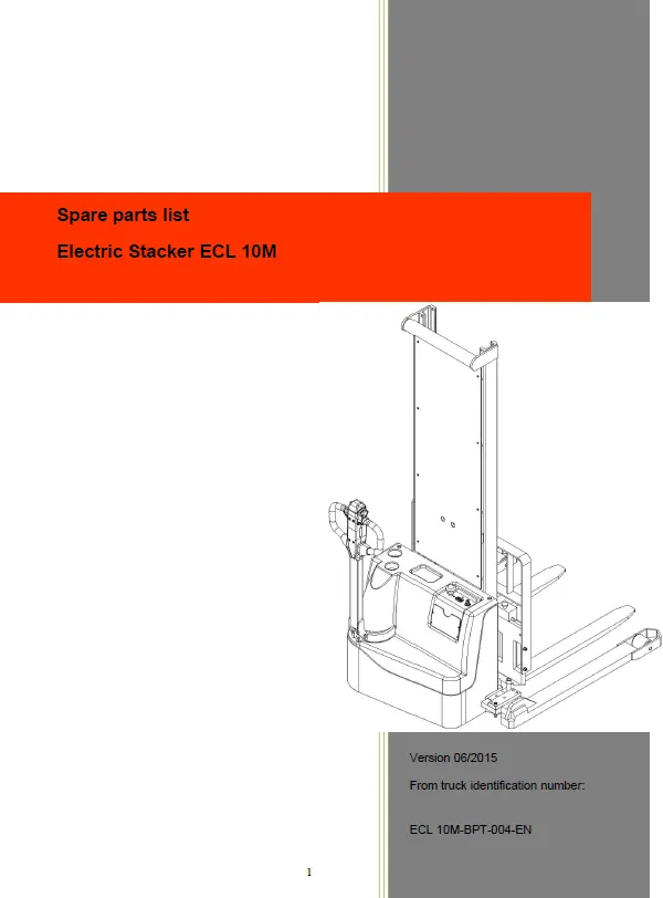 Noblelift ECL10 Stacker Manual 2 Noblelift ECL10 Stacker Manual - Image 2