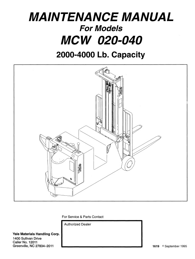 Yale MCW030 (B819) Manual 4 Yale MCW030 (B819) Manual - Image 4
