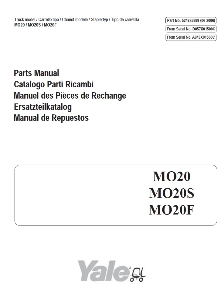 Yale MO20 (A943-D857) Manual 2 Yale MO20 (A943-D857) Manual - Image 2