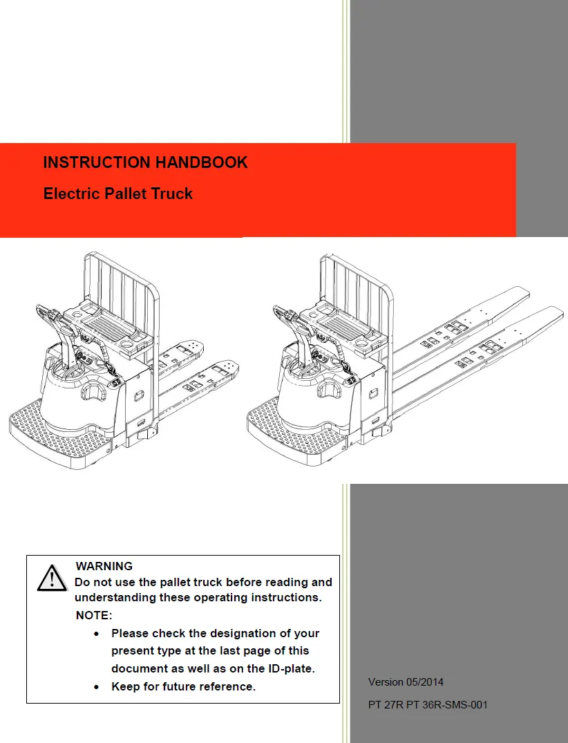 Noblelift PT27R Pallet Truck Manual 2 Noblelift PT27R Pallet Truck Manual - Image 2