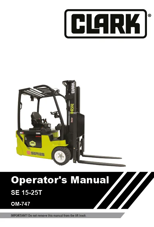 Clark SE20T (SE250T) Manual 3 Clark SE20T (SE250T) Manual - Image 3