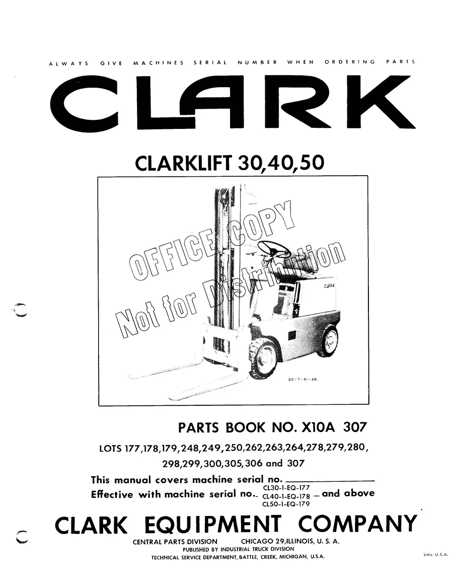 Clarklift Model 30-50 Manual 2 Clarklift Model 30-50 Manual - Image 2