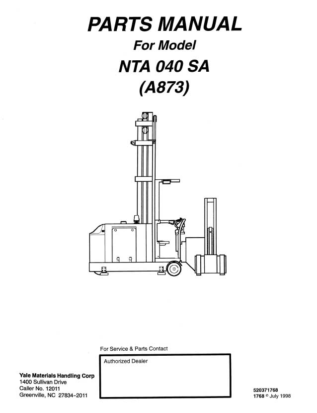 Yale NTA040SA (A873) Manual 2 Yale NTA040SA (A873) Manual - Image 2