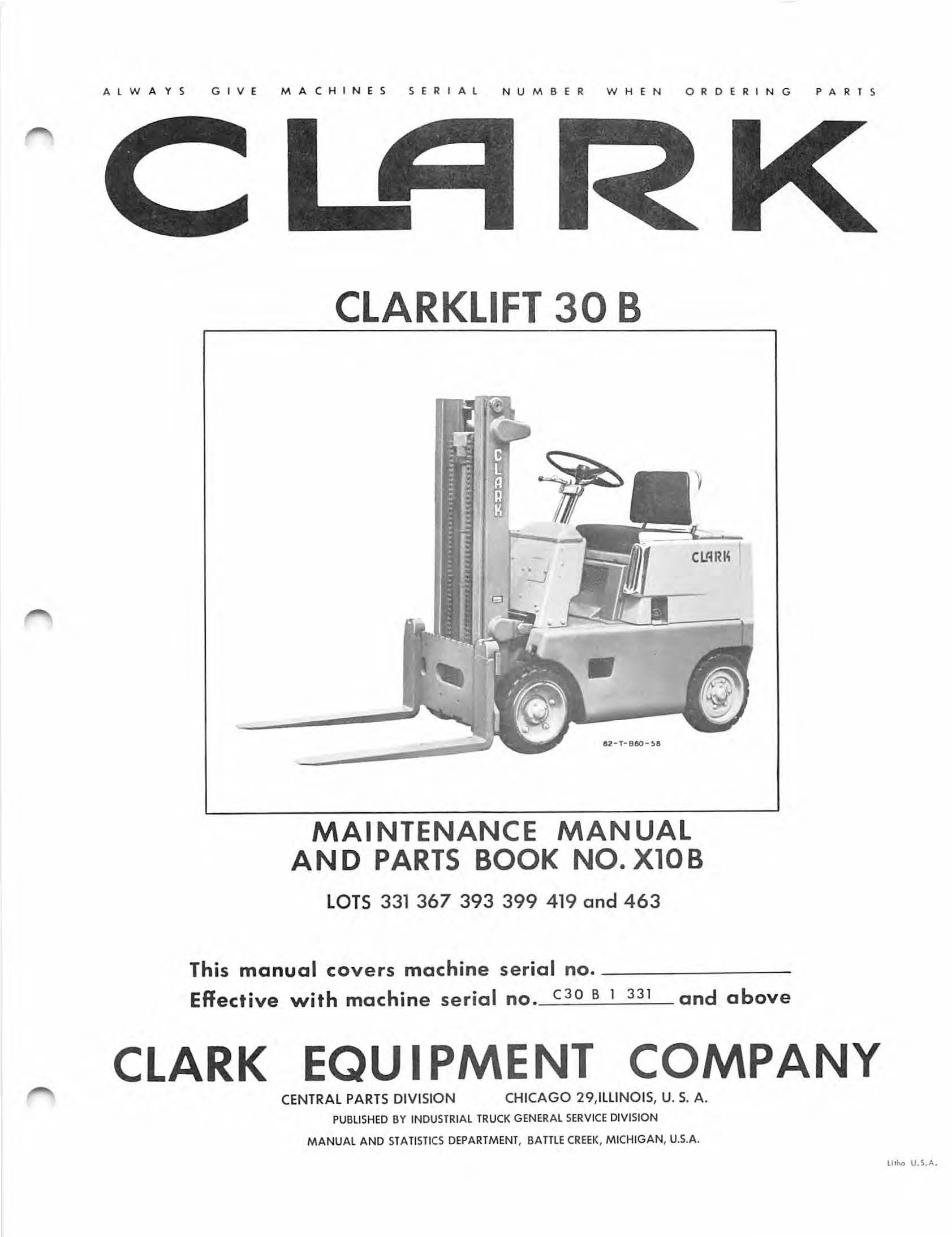Clarklift F30B Manual 3 Clarklift F30B Manual - Image 3
