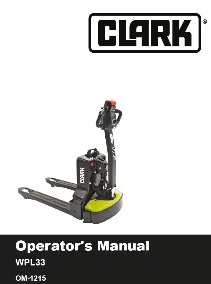 Clark WPL33 Pallet Truck Manual 3 Clark WPL33 Pallet Truck Manual - Image 3