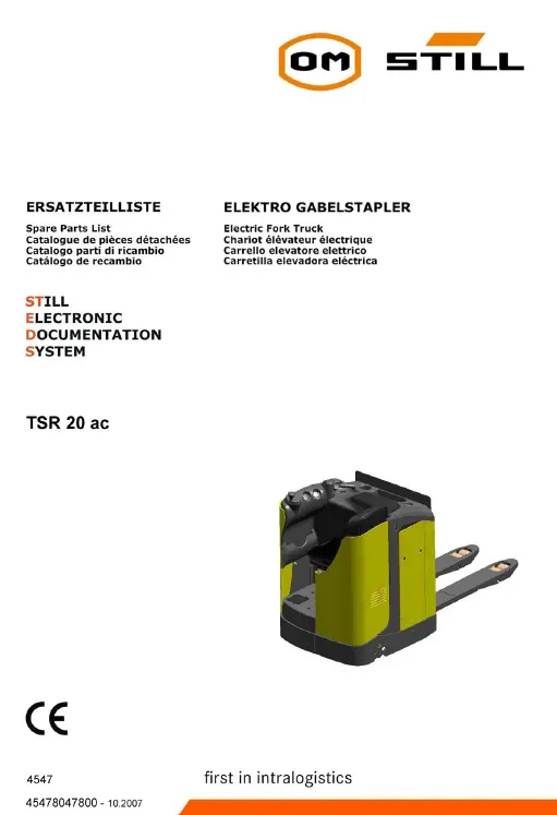 Om TSR20AC (4547) Pallet Truck Manual 3 Om TSR20AC (4547) Pallet Truck Manual - Image 3