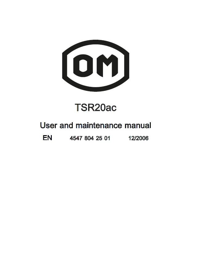 Om TSR20AC (4547) Pallet Truck Manual 4 Om TSR20AC (4547) Pallet Truck Manual - Image 4