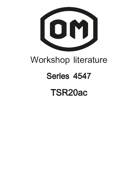 Om TSR20AC (4547) Pallet Truck Manual 2 Om TSR20AC (4547) Pallet Truck Manual - Image 2