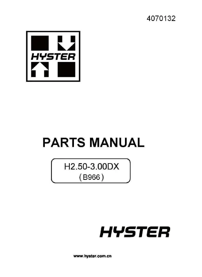 Hyster H3.00DX (B966) Manual 2 Hyster H3.00DX (B966) Manual - Image 2