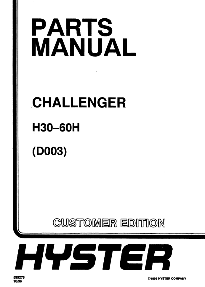 Hyster H30H (D003) Manual 3 Hyster H30H (D003) Manual - Image 3