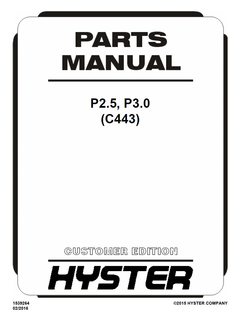 Hyster P3.0 (C443) Manual 2 Hyster P3.0 (C443) Manual - Image 2