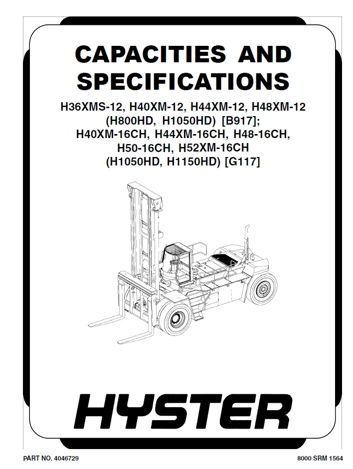 Hyster H50XM-16CH (G117) Manual 2 Hyster H50XM-16CH (G117) Manual - Image 2