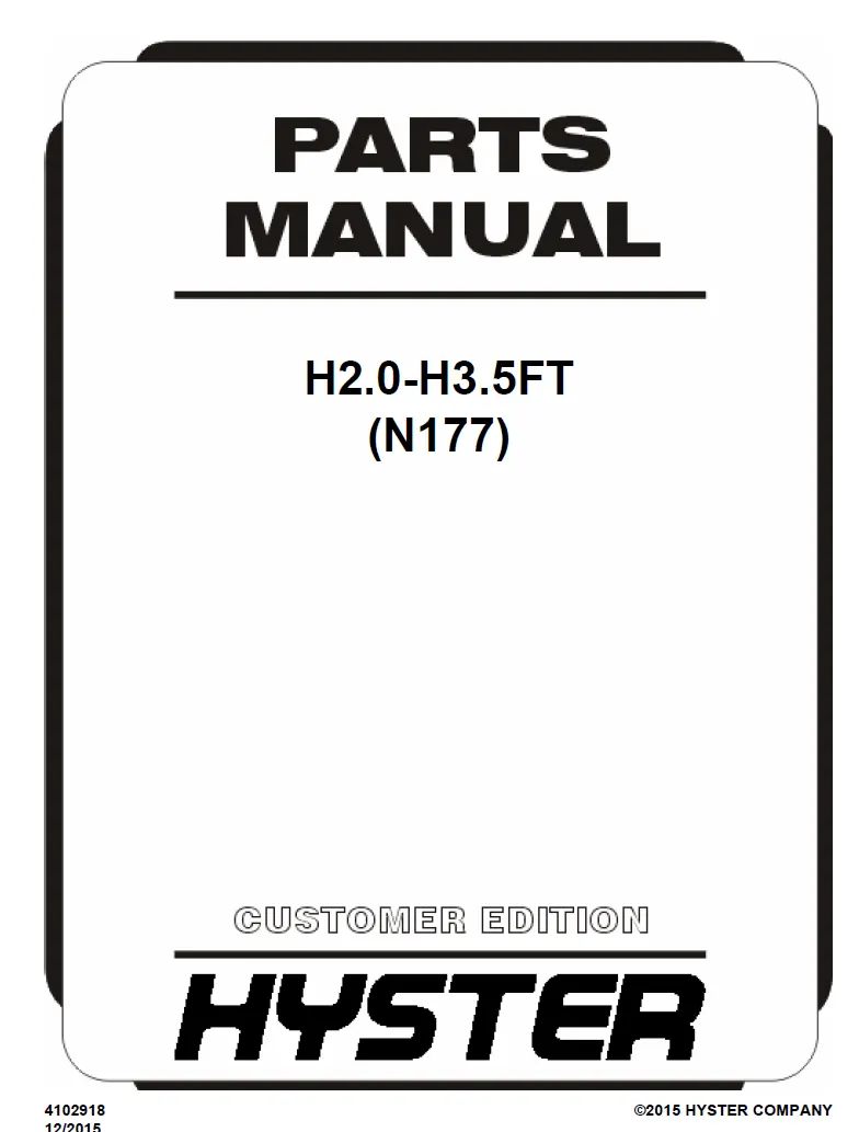 Hyster H3.0FT (N177) Manual 3 Hyster H3.0FT (N177) Manual - Image 3