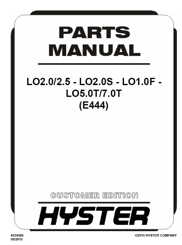 Hyster LO2.0 (E444) Manual 3 Hyster LO2.0 (E444) Manual - Image 3