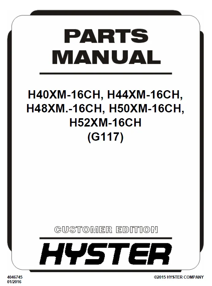 Hyster H50XM-16CH (G117) Manual 3 Hyster H50XM-16CH (G117) Manual - Image 3