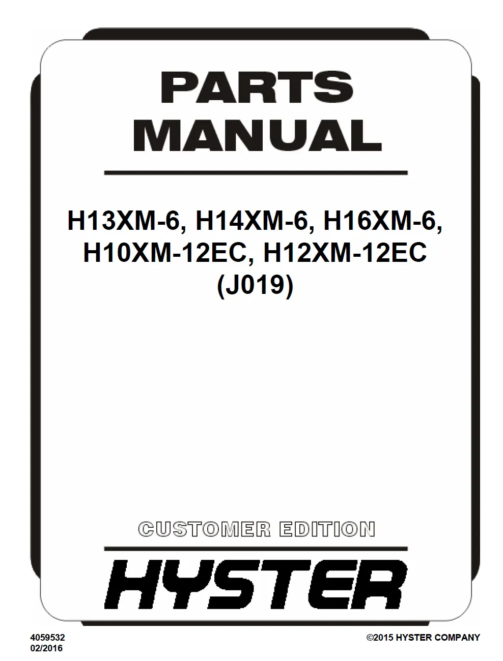 Hyster H16.0XM-6 (J019) Manual 3 Hyster H16.0XM-6 (J019) Manual - Image 3