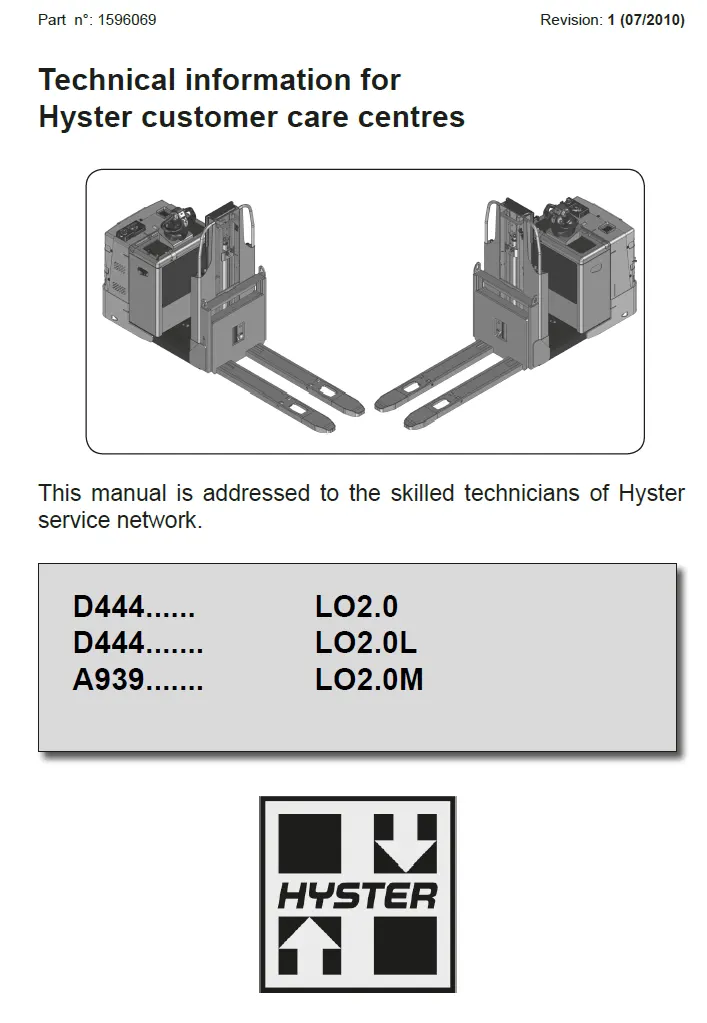 Hyster LO2.0 (D444) Manual 2 Hyster LO2.0 (D444) Manual - Image 2