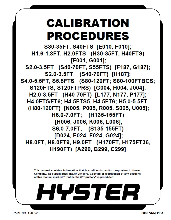 Hyster H3.0FT (P177) Manual 2 Hyster H3.0FT (P177) Manual - Image 2