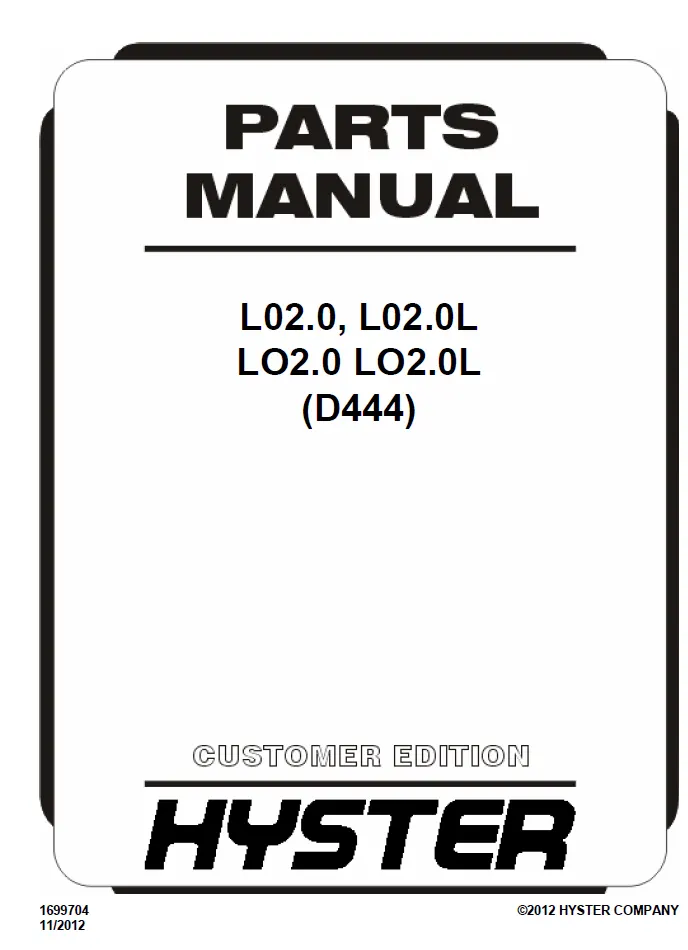 Hyster LO2.0 (D444) Manual 3 Hyster LO2.0 (D444) Manual - Image 3