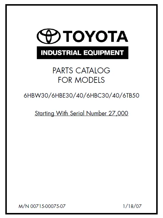 Toyota 6HBW30 Manual 2 Toyota 6HBW30 Manual - Image 2
