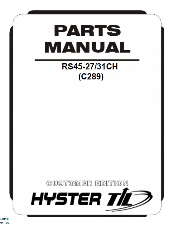 Hyster RS45-27CH (C289) Manual 3 Hyster RS45-27CH (C289) Manual - Image 3